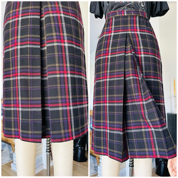 Vintage 70’s/80’s Plaid Wool Skirt Suit Set - Picture 12 of 15